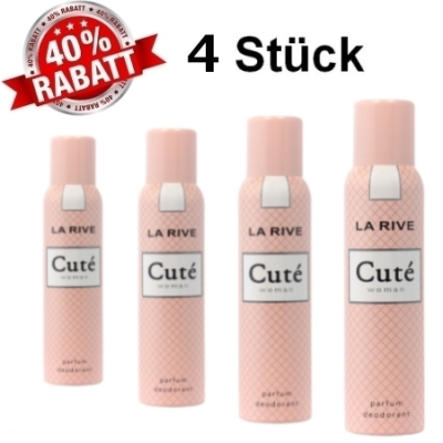 La Rive Cute - Deodorant Spray fur Damen 150 ml, 4 Stuck