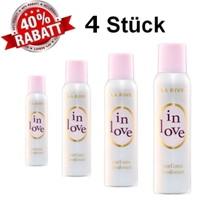 La Rive In Love - Deodorant Spray fur Damen 150 ml, 4 Stuck