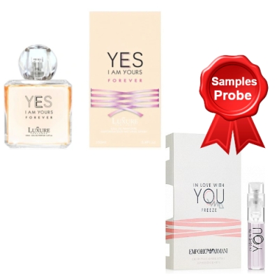 Luxure Yes I Am Yours Forever - Eau de Parfum 100 ml, Probe Armani Emporio In Love With You Freeze