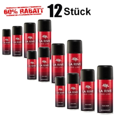 La Rive Red Line - Deodorant Spray fur Herren 150 ml, 12 Stuck
