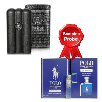 Cuba Prestige Black Men - Eau de Toilette 90 ml, Probe Ralph Lauren Polo Blue