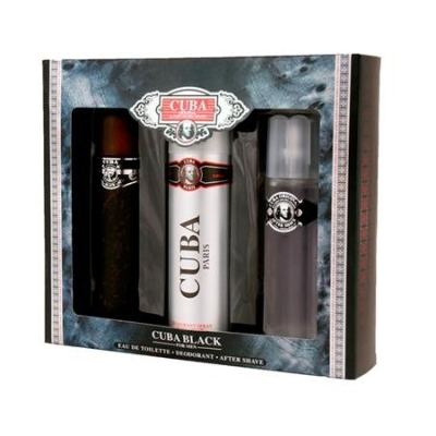 Cuba Black Men - Set fur Herren, Eau de Toilette, Deodorant, Aftershave