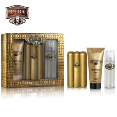 Cuba Prestige Legacy - Set fur Herren, Eau de Toilette, Aftershave, Duschgel Cuba Prestige Legacy - Set fur Herren, Eau de Toilette, Aftershave, Duschgel