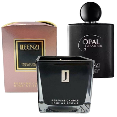 JFenzi Opal Glamour - Aktions-Set, Eau de Parfum fur Damen, Soja-Kerze