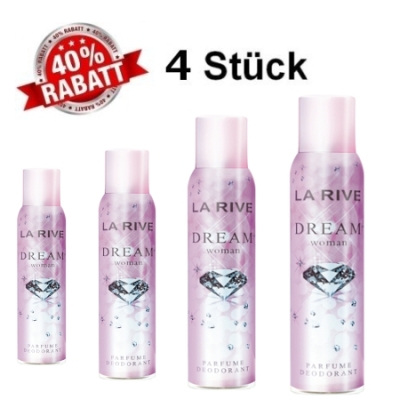 La Rive Dream - Deodorant Spray fur Damen 150 ml, 4 Stuck