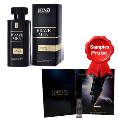 JFenzi Brave Men - Eau de Parfum 100 ml, Probe Carolina Herrera Bad Boy