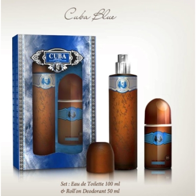 Cuba Blue Men - Set fur Herren, Eau de Toilette, Deodorant Roll-On