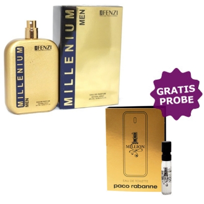 JFenzi Millenium Men - Eau de Parfum fur Herren 100 ml, Probe Paco Rabanne 1 Million