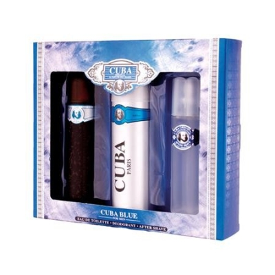 Cuba Blue Men - Set fur Herren, Eau de Toilette, Deodorant, Aftershave