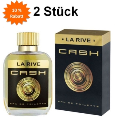 La Rive Cash Men - Eau de Toilette fur Herren 100 ml, 2 Stuck