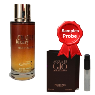 Chatler Luxury Proof Homme - Eau de Parfum 100 ml, Probe Armani Profumo 1,2 ml