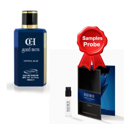 Chatler CH Good Men Crystal Blue - Eau de Parfum 100 ml, Probe Carolina Herrera Bad Boy Cobalt