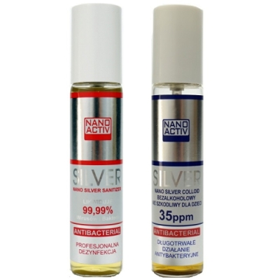 Nano Silver Antibakterielles Pocket 70% Desinfektionsspray. Sanitizer + Coloid Alkoholfrei