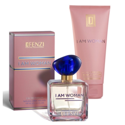 JFenzi I Am Woman - Aktions-Set fur Damen, Eau de Parfum 100 ml, Körperlotion 200 ml